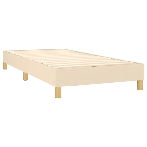 Ramsäng med madrass gräddvit 90x190 cm tyg
