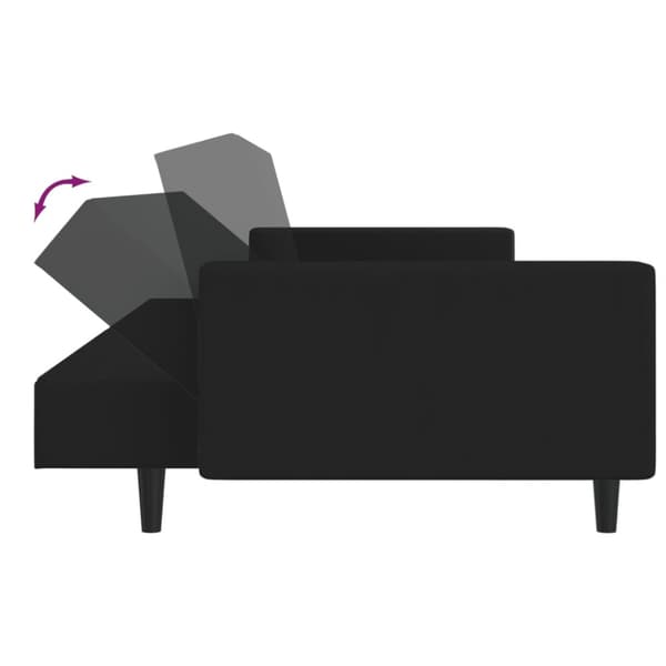Bäddsoffa 2-sits svart sammet