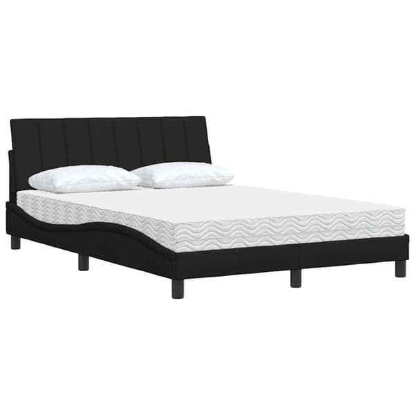Bed with Mattress "Hanko" Black 120x200 cm Fabric