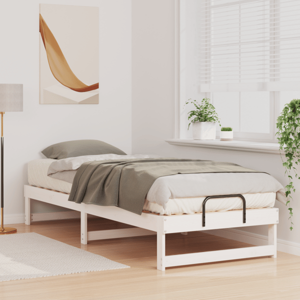 Sängram Vit 80 x 200 cm Massiv furu