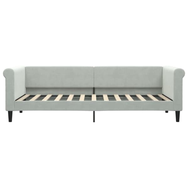 Dagbädd med madrass ljusgrå 80x200 cm sammet