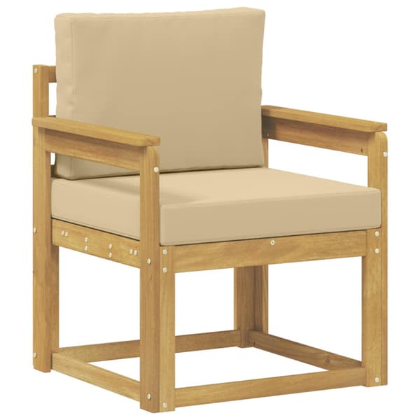 2 Stycke Utomhussoffset Polyester Vit och beige