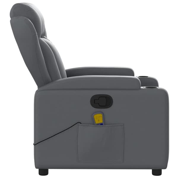 Massagefåtölj grå konstläder