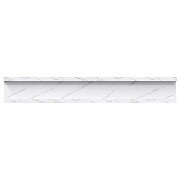 Vägg hylla Väggmonterat 4 pcs Vit marmor 60 x 9 x 3 cm