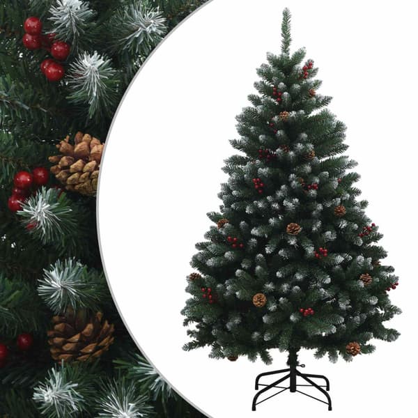 Plast Hingad Julgran 150 cm PVC Grön och Vit
