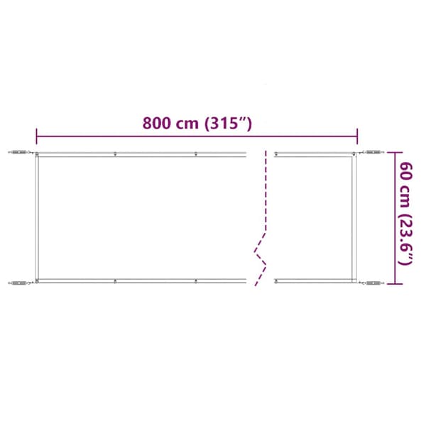 Markis vertikal blå 60x800 cm oxfordtyg