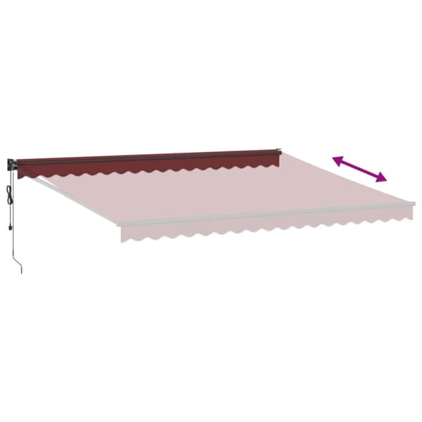 Markis automatiskt infällbar vinröd 450x300 cm