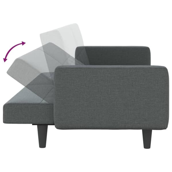 Bäddsoffa med armstöd mörkgrå tyg