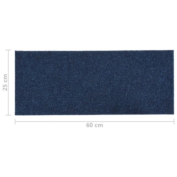Trappmattor självhäftande 15 st 60x25 cm marinblå rektangulära