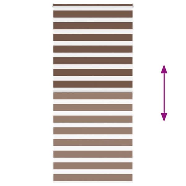 Rullgardin zebra brun 95x200 cm tyg bredd 90,9 cm polyester