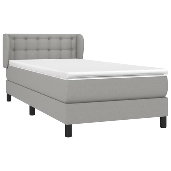 Ramsäng med madrass ljusgrå 100x200 cm tyg