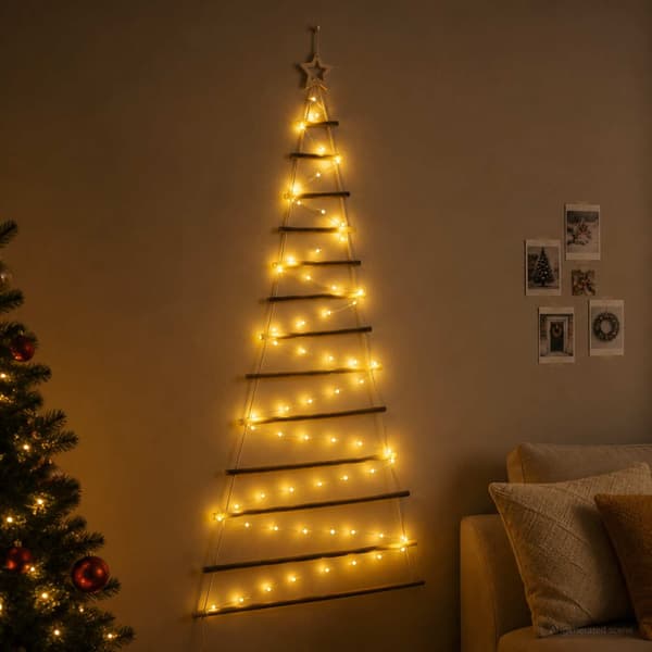 Hängande julgran 180 cm 100 LED-lampor Varmvit