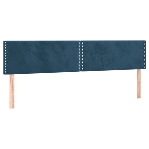 Ramsäng med madrass mörkblå 200x200 cm sammet