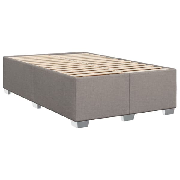Ramsäng med madrass taupe 120x190 cm tyg