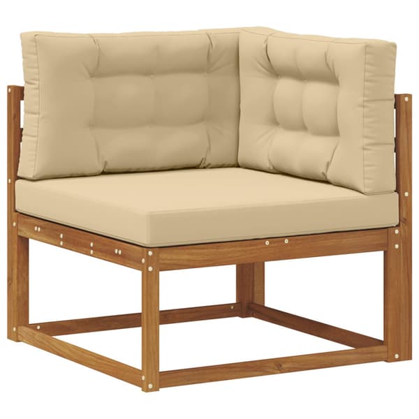 Utomhussoffset med kudde 4 pcs Naturlig och Beige