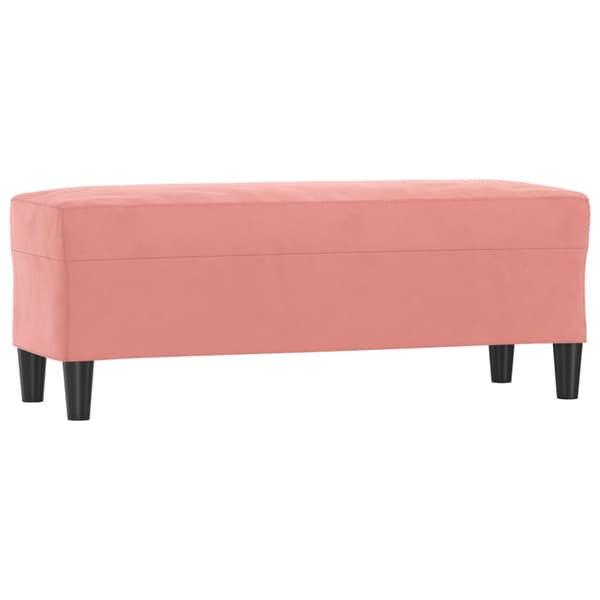 Bänk rosa 100x35x41 cm sammet