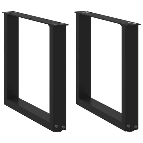 Soffbordsben U-formade 2 st svarta 50x(42-43) cm stål