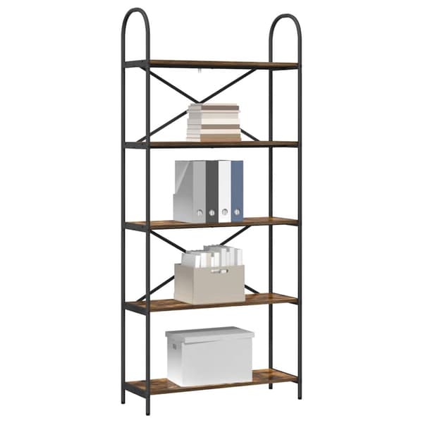 Hyllsystem Rökt ek 80 x 30 x 183 cm Konstruerat trä