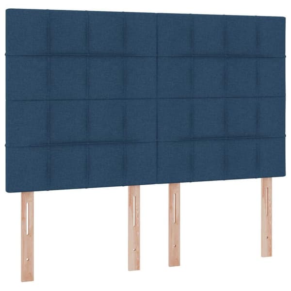 Förvaringssäng med LED med madrass Blå 140 x 200 cm Polyester