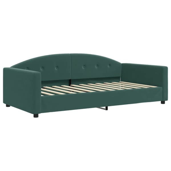 Dagbädd med madrass mörkgrön 100x200 cm sammet
