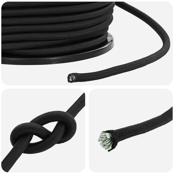 Bungee-rep 10 mm Svart PP och gummi
