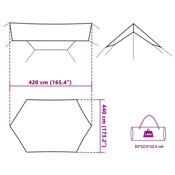 Tarp blå 420x440 cm vattentät
