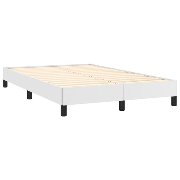 Ramsäng med madrass vit 120x190 cm konstläder