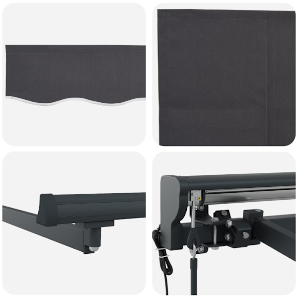 Markisram Antracit 400 × 300 cm Polyester med PU-beläggning