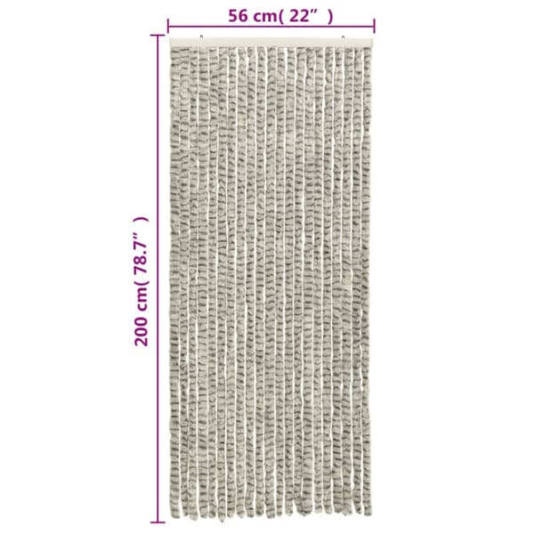 Insektsgardin ljusgrå och mörkgrå 56x200 cm chenille
