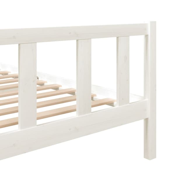 Sängram massiv furu 120x190 cm vit