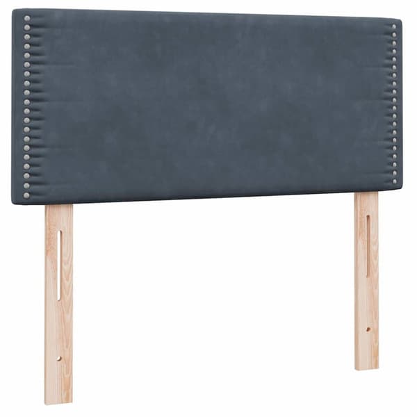 Resårsäng med madrass mörkgrå 90x220 cm sammet