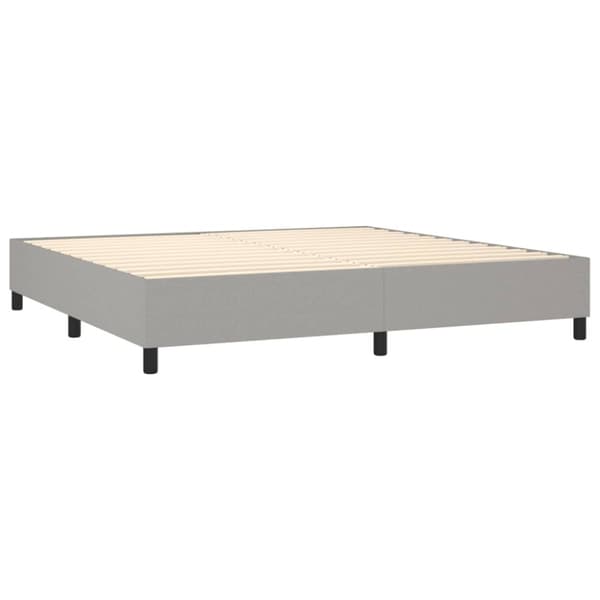 Ramsäng med madrass ljusgrå 200x200 cm tyg