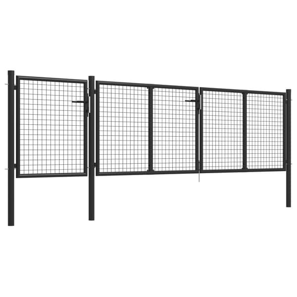 Trädgårdsgrind stål 400x100 cm antracit