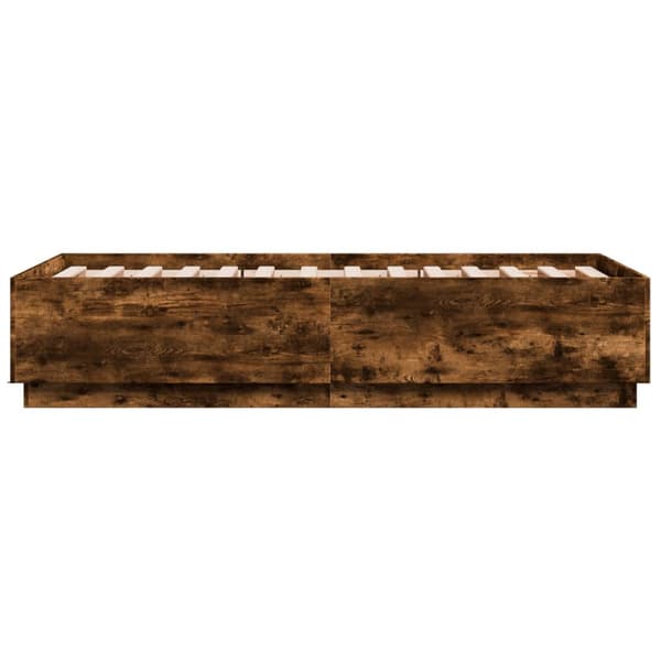 Sängram rökfärgad ek 75x190 cm konstruerad trä