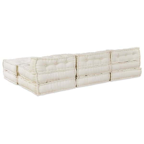 Modulsofa enhet 4 pcs Gräddvit Tyg