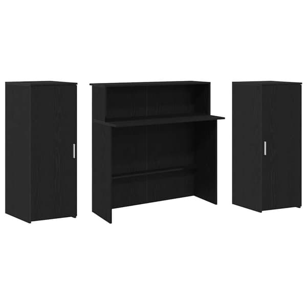Receptionsdisk svart ek 180x50x103,5 cm konstruerat trä