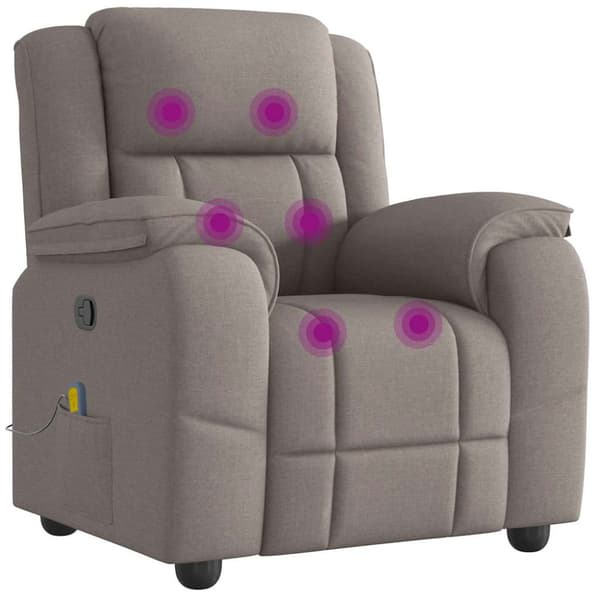 Massagefåtölj taupe tyg