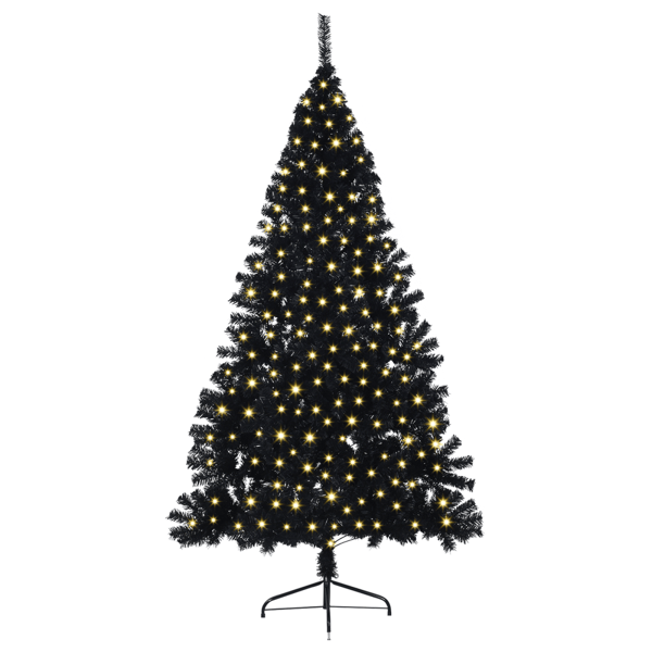 Konstgjord Förbelyst Julgran Svart 210 cm PVC
