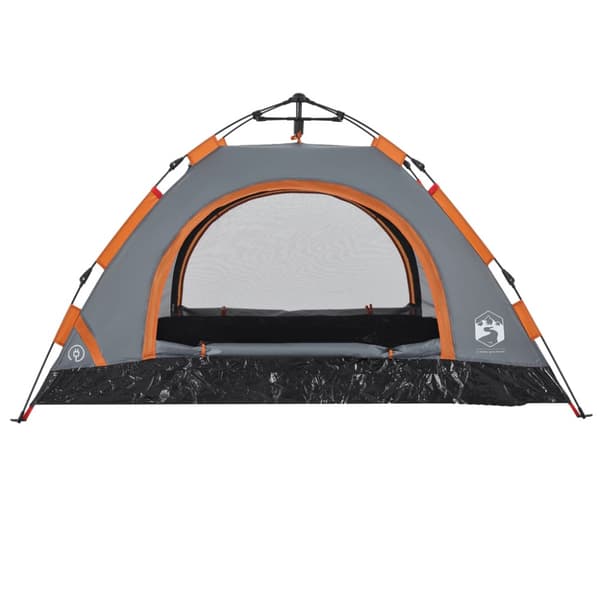 Campingtält 2 personer grå och orange snabbrest