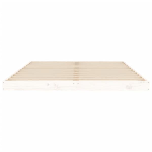 Sängram vit 135x190 cm dubbel massiv furu