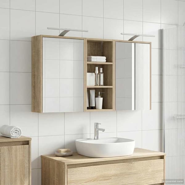 Badrumsskåpsset 3 st 116 x 16 x 62,5 cm Konstruerat trä