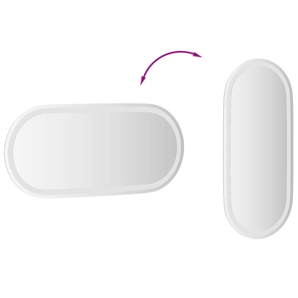 LED Badrumsspegel med spegel Transparent 80 x 35 cm härdat glas