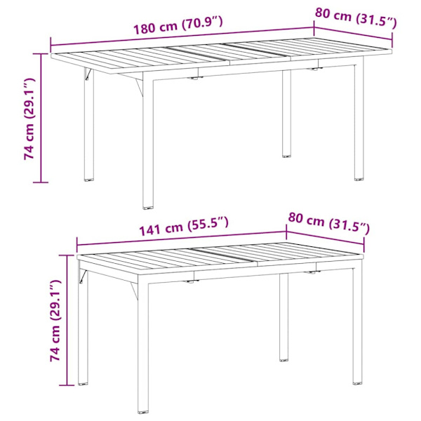 Trädgårdsmöbelset 7 pcs Antracit Pulverlackerad stål