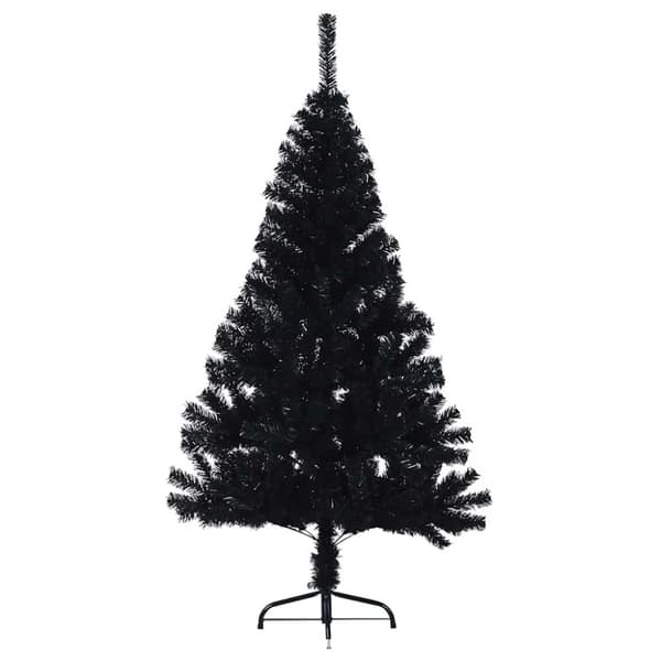 Konstgjord Förbelyst Julgran Svart 120 cm PVC