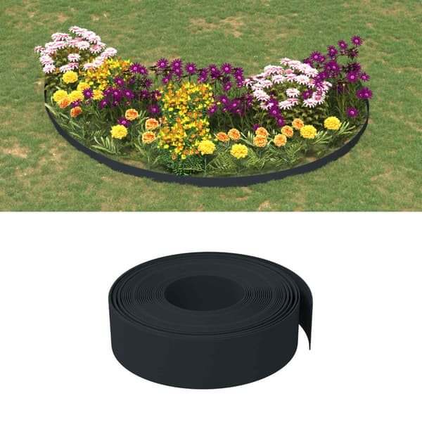 Trädgårdskant 25 m 15 cm PE Svart