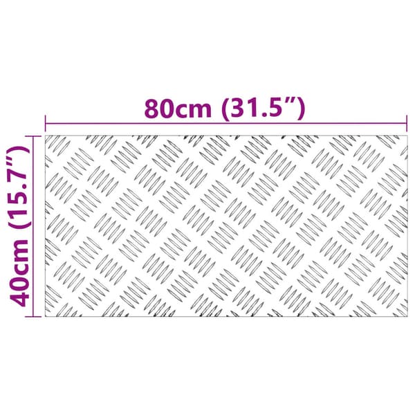 Trappsteg Rektangulär 2 pcs Silver 80 x 40 cm Aluminium