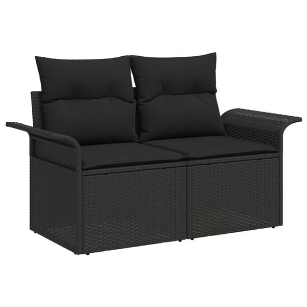 Trädgårdsoffset med lagring 9 pcs Svart konstrotting
