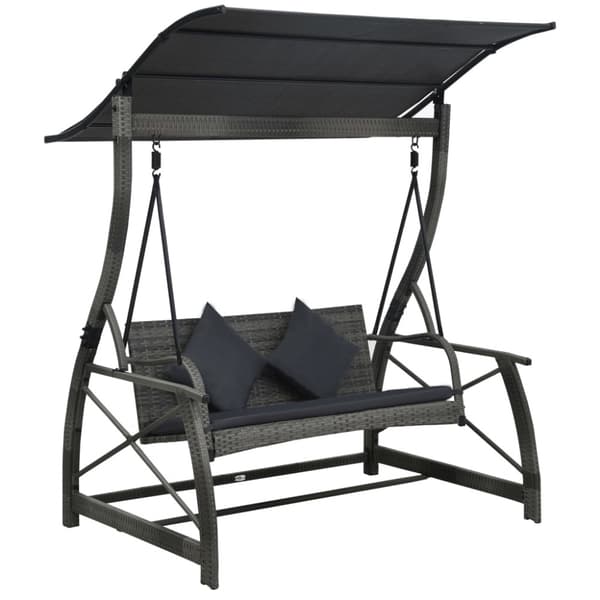 Hammock 3-sits med tak konstrotting grå