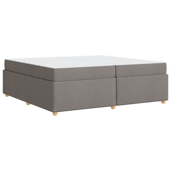 Sängram med madrass Taupe 200 x 200 cm tyg