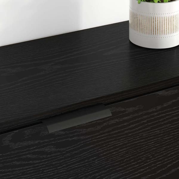Sideboard med låda 3 pcs Svart ek Konstruerat trä